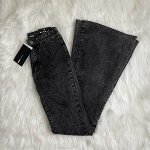 NWT Acid Wash Super Flare Jeans